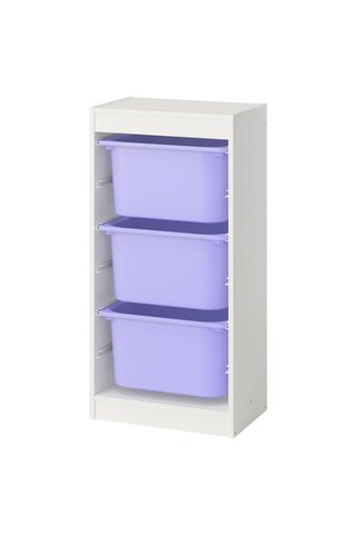 IKEA Modern Beyaz Oyuncak Saklama Ünitesi 46x30x94 cm Çocuk Odası İskandinav Depolama Modüler