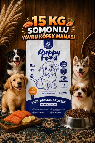 Anatolion Pet Foods Anatolion Puppy Eklem Destekli Somonlu Super Premium Yavru Köpek Maması 15 Kg