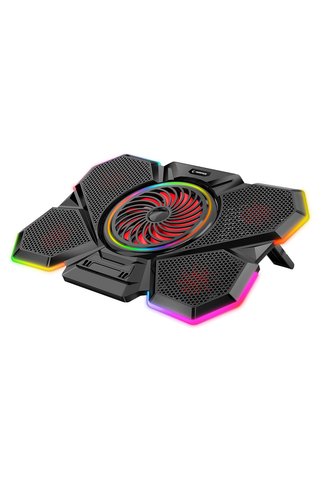 Universal Rampage S47 COOLFLOW 5 Adet Kırmızı Led Fan 1 Usb 7 Farklı Kademe Ayarı 10 17.3 Notebook Soğutucu Stand