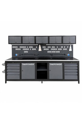 TAKPOWER TTR4431 3 Metre Takım Tezgahı 10 Çekmeceli 10 Dolaplı Ara Bölmeli