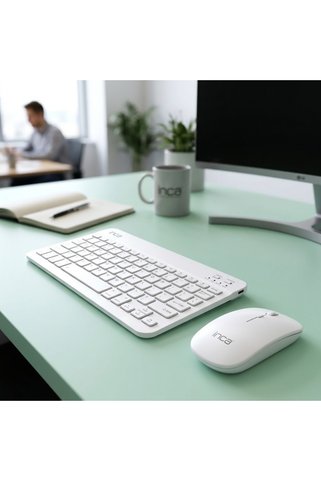 Inca IBK-562B Bluetooth Klavye & Mouse Set Beyaz