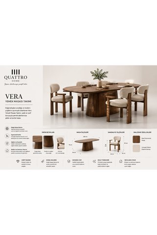 QUATTRO HOME Vera Yemek Masası Takımı