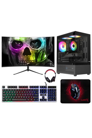 TURBOX Tx9532 Ryzen 5 5600 16GB Ram 512GB NVMe 8GB RX580 23.8 Curved Oyuncu Masaüstü Oyun Oem Paket