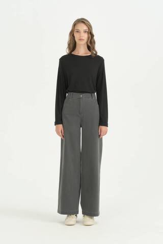Nihan Denim Pantolon - Füme