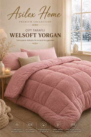 Asilex Home Collection Tek Kişilik Welsoft Yorgan Çift Taraflı Yumuşak Dokulu Silikon Dolgulu Sıcak Kışlık Yorgan