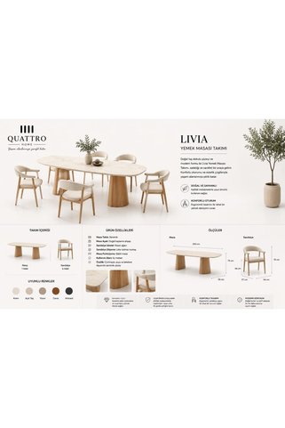 QUATTRO HOME Livia Yemek Masası Takımı