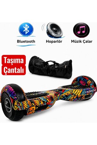 RYDER STAR Elektrikli Kaykay Hoverboard 6.5 Inch Taşıma Çantalı Bluetooth Hoparlörlü Akıllı Denge - RS-S5 Bang Bang