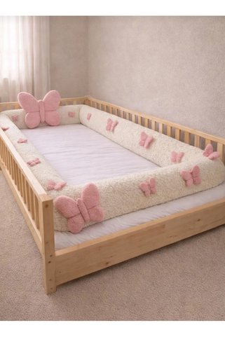 zabonti home Montessori Kelebek 560 cm Yatak Kenar Koruyucu Teddy