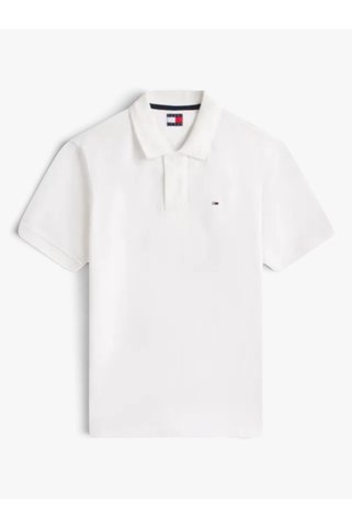 Tommy Hilfiger Erkek Marka Logolu Günlük Kullanıma Uygun Ekru Polo Yaka T-Shirt