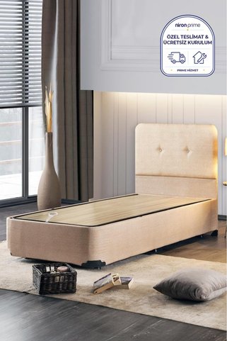 Niron Yatak Luna Baza ve Başlık Seti - 120x200 cm Bir Buçuk Kişilik Baza Seti