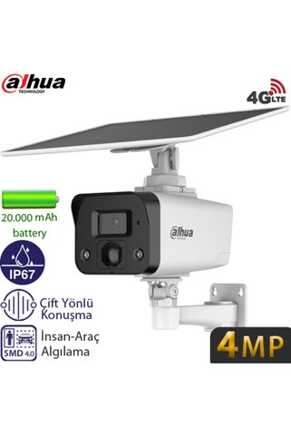 DAHUA (IPC-HFW2441DG-4G-SP-B-MAX) 4MP IR 4G SOLAR GÜNEŞ ENERJİLİ DAH. MİK. IP BULLET KAMERA