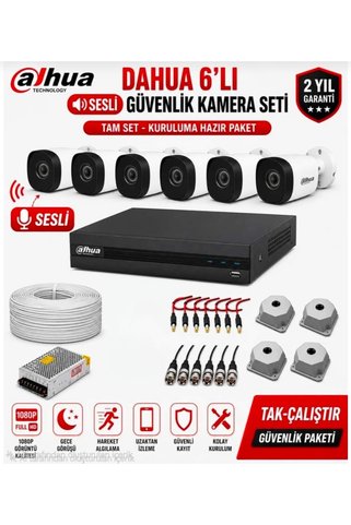 DAHUA Sesli 6'Lı Güvenlik Kamera Seti