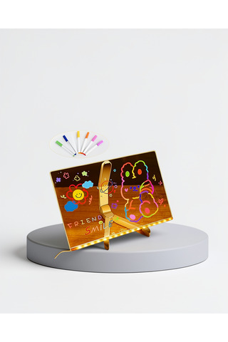 Azrlya LED Aydınlatmalı Şeffaf Mesaj Tahtası – 30x20 cm, Neon Etkili Yazılar İçin Tasarlandı