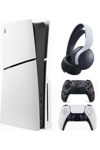 Sony Playstation 5 Slim Cdli + 2.kol Dualsense kamuflaj + Ps5 pulse kulaklık (İthalatçı Garantili)