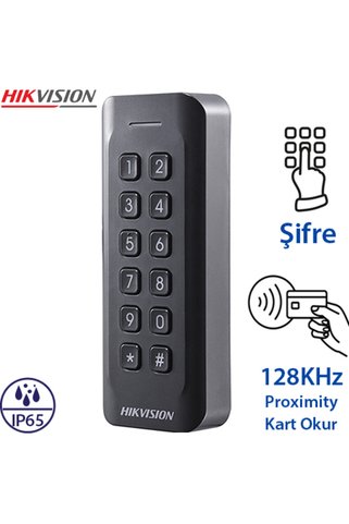 Hikvision (DS-K1802EK) PROXIMITY+KEYPAD DESTEKLİ TEMASSIZ KART OKUYUCU IP65