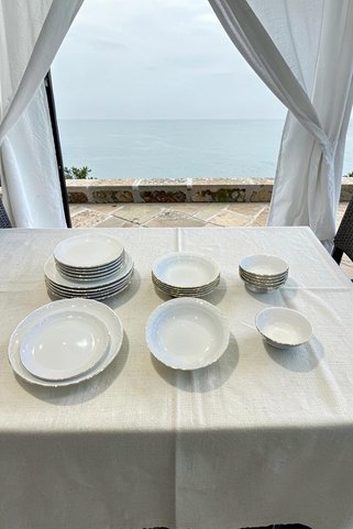 Porland Porselen Altın Yaldız 24 Parça 6 Kişilik Yemek Takımı