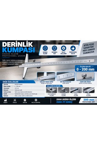 ERT 200 MM DERİNLİK KUMPAS