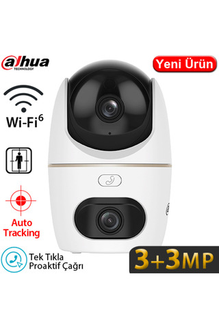DAHUA (HPT1339DD-STW-3E2-0360B) 3+3MP İÇ MEKAN WI-FI ÇİFT LENSLİ PAN-TİLT KAMERA