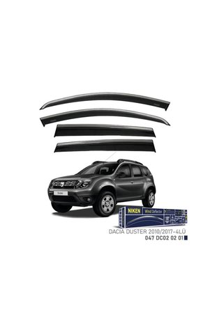 aycenoto DACİA DUSTER 1 2010-2017 KROMLU CAM RÜZGARLIĞI ÖN - ARKA 4 PARÇA FÜME POLİKARBON MLZ. NİKEN 047DC020