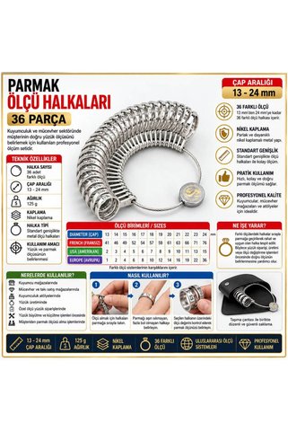 Torna Türk Parmak Ölçü Halkaları