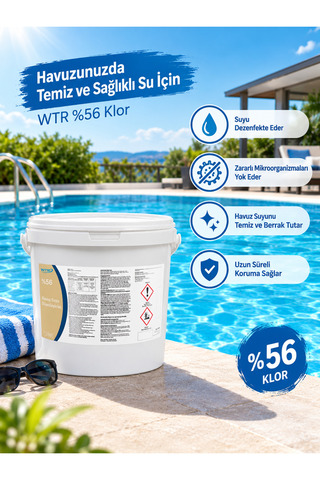 WTR %56 Granül Toz Klor 10 kg Havuz Dezenfektanı