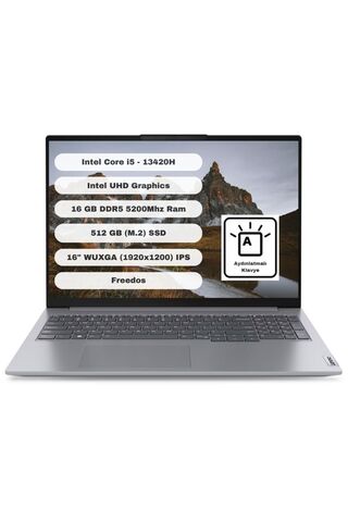 LENOVO Thinkbook 16 G6 Irl Intel Core I5 13420H 16GB (DDR5-5200) 512GB SSD 16" WUXGA (1920x1200) IPS Freedos 21KH00SXTR