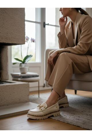 Mammamia 3770 Hakiki Deri Kadın Loafer Ayakkabı
