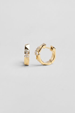 So CHIC... Minimalist 18 Ayar Sarı Altın Kaplama Gümüş Halka Küpe