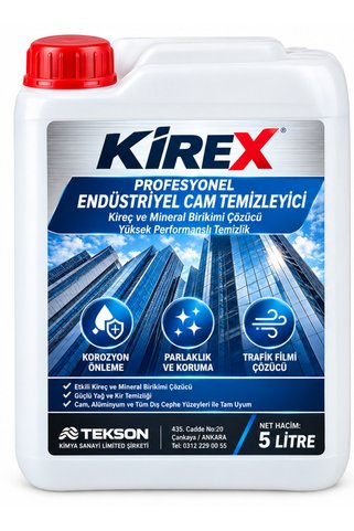 KİREX Profesyonel Cam Kireç ve Mineral Temizleyici 5 litre
