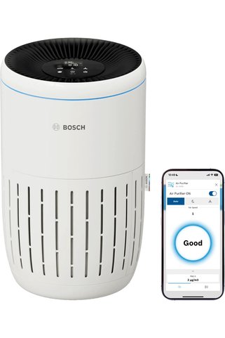 Bosch Air 2000i Akıllı Hava Temizleyici, 37,5 m² Alan, 180 m³/h CADR, HEPA ve Aktif Karbon Filtre, HomeCom Easy Uygulama Kontrolü, Sessiz Mod, Hava Kalitesi Takibi ve Kompakt Tasarım, 2 Yıl Garanti