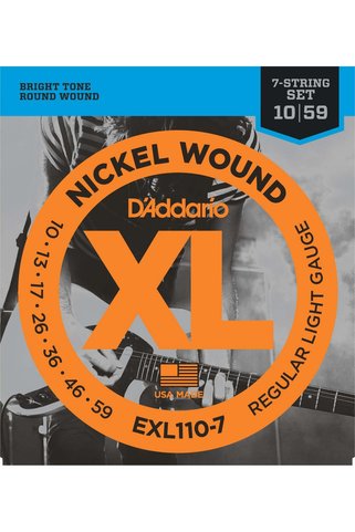 D'Addario EXL110-7 ELEKTRO GİTAR TEL SETİ, 7 TELLİ, XL, 10-59, NICKEL