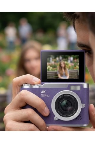 SS HOME CONCEPT 4K Kompakt Kamera 48 MP Autofocus Flash Özellikli Vlog Kamera