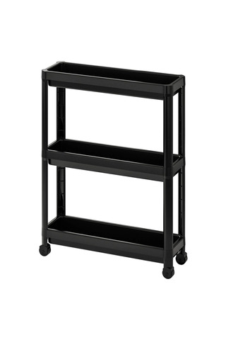 IKEA VESKEN servis arabası , siyah, 54x18x71 cm