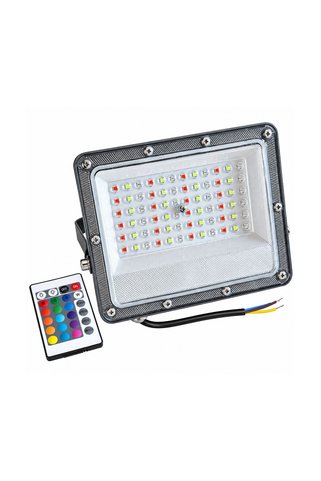 Sunlight Dış Mekan Slim Led Projektör 50 Watt RGB Uzaktan Kumandalı Yüksek Lümenli