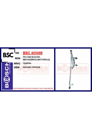 Universal Ön cam silecek mekanizması motorsuz tempra 9945498/ 79300296