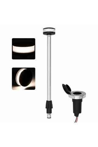 Labarka LED Krom Bayrak Direği Soketli 12V 60 cm
