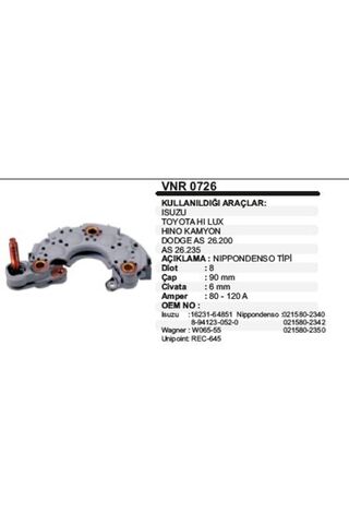VERTEX Diot Tabla HINOAS26.200HILUX Toyota