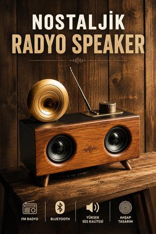 SS HOME CONCEPT Nostaljik Görünümlü Bluetooth Bağlantılı Speaker