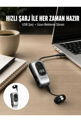 SS HOME CONCEPT Dijital Ekranlı Bluetooth Kulaklık – Titreşimli Bildirim, 25 Saat Kullanım Yeni Nesil