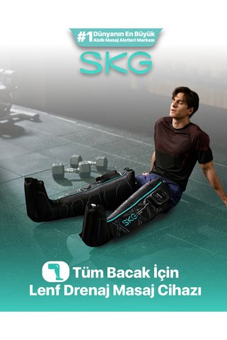 SKG YY-A01 Lenf Drenaj Bacak Masaj Aleti | 2'li Set Sağ+Sol | 5 Kademeli Hava Basıncı, 3 Masaj Modu, Tüm Bacak | M Beden