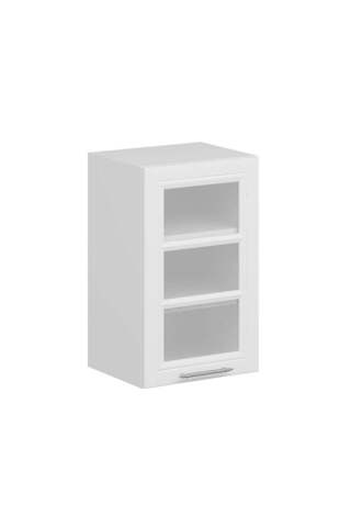 Minar Alvinka Mutfak Modül Mbr_C Üst 1Dk2R 45-H72Cm Dolap Cam Beyaz Beyaz Mdf Gövde