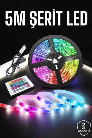 EGE YAPI Led Işık 5 Metre Şerit Led RGB Işıklı