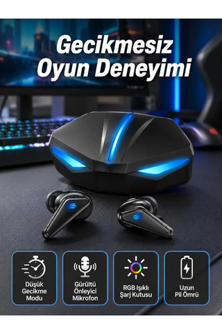 SS HOME CONCEPT Bluetooth Kulaklık Oyuncu Kulaklığı RGB Işıklı Oyunlarda Düşük Gecikme