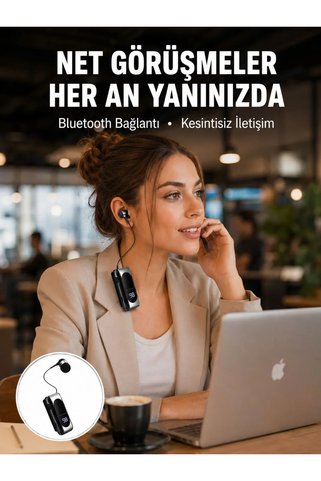 SS HOME CONCEPT Dijital Göstergeli Bluetooth Kulaklık – Klipsli ve Şık Tasarım Yeni Nesil