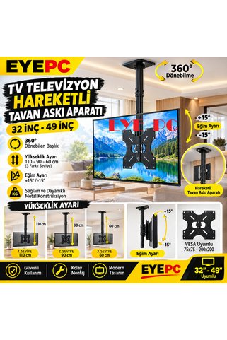 EYE PC Arçelik A32l 4521 3b Tv Lcd Led Smart Tv Televizyon Hareketli Tavan Askı Aparatı E020