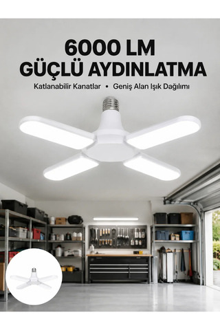 EGE YAPI Enerji Tasarruflu LED Ampül 60 Watt 4 Kollu Beyaz Işık Yeni Nesil