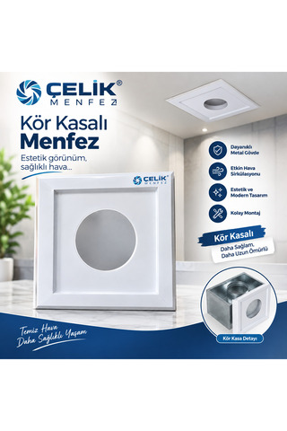 ÇELİK MENFEZ KÖR KASALI MENFEZ FAN DELİKLİ 30X50