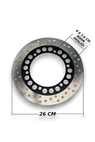 MotoLifenCoffee 3 TEKER KASALI 16 JANT ÖN FREN DİSK ÇEMBERİ 26 CM