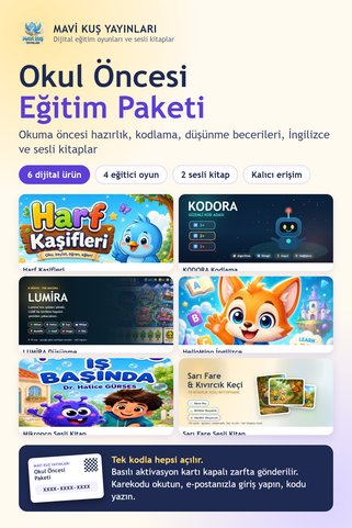 Mavikuş Yayınları Okul Öncesi Eğitim Paketi – 6 Dijital Eğitici Oyun ve Sesli Kitap – Tek Aktivasyon Kodu