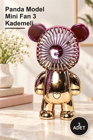 Yenilig 3 Adet Panda Model Mini Fan 3 Kademeli